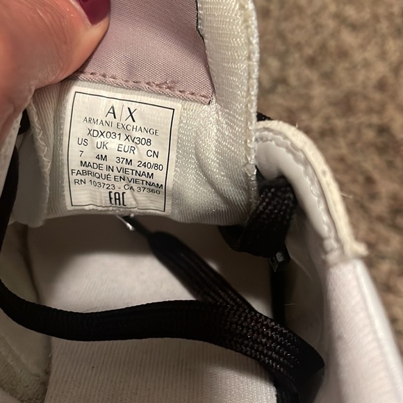 ARMANI EXCHANGE  Low cut sneakers  WHT XDX031 XV308 AX Logo Lace up - Picture 9 of 11